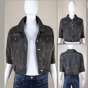Made in Italy Dyed Denim Crop Jacket Sz M